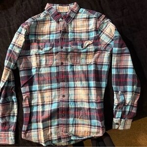 American Eagle Outfitters Blue and Red Plaid Shirt